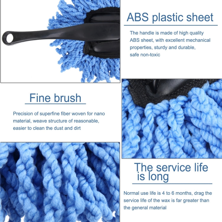 KANEED SL-915 Car Dash Duster Washable Microfiber Interior and Exterior Surface Cleaner Wax Treated Professional Detailing Tool, Size: 34 x 19cm, Surface Cleaner Blue, Surface Cleaner