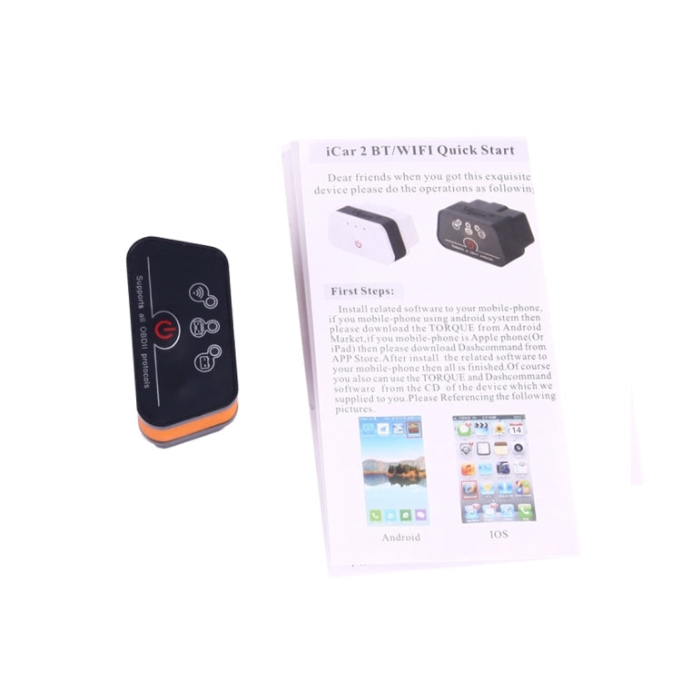 High Quality Super Mini Vgate iCar2 ELM327 OBDII WiFi Car Scanner Tool, Support Android & iOS, WiFi  Black