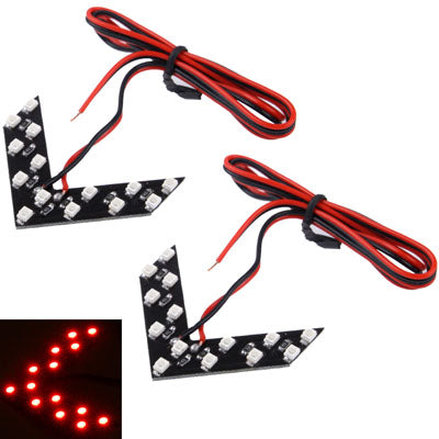 14 LED 3528 SMD Arrows Light for Car Side Mirror Turn Signal, Pairs, 2 PCS, Universal Pink Light, Universal Blue, Universal Yellow, Universal Red