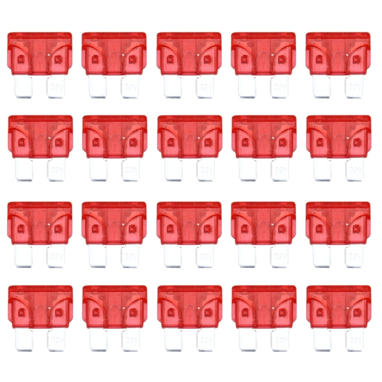 100 PCS Auto Mini Blade Fuse (30A) , DC 12V, 10A Red