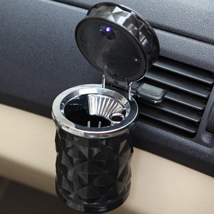 Diamond Facets Car Ashtray with LED Light, with LED Light(Black), with LED Light(White)