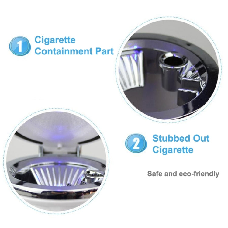 Diamond Facets Car Ashtray with LED Light, with LED Light(Black), with LED Light(White)