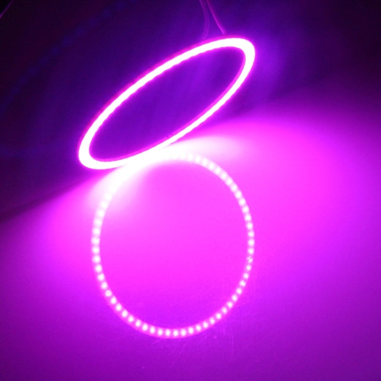 80mm 5W 180LM Angel Eyes Circles Car Headlight COB LED Lights for Vehicles, DC 12-24V, 80mm Pink Light, 80mm Green Light