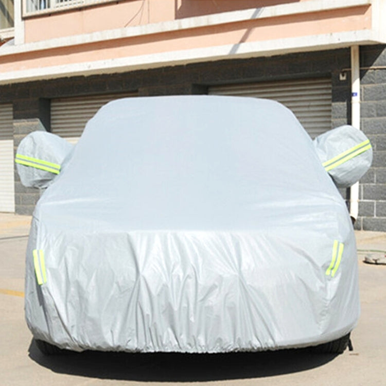 PEVA Anti-Dust Waterproof Sunproof Sedan Car Cover with Warning Strips, Fits Cars up to 5.1m(199 inch) in Length, 199inch (XXL)