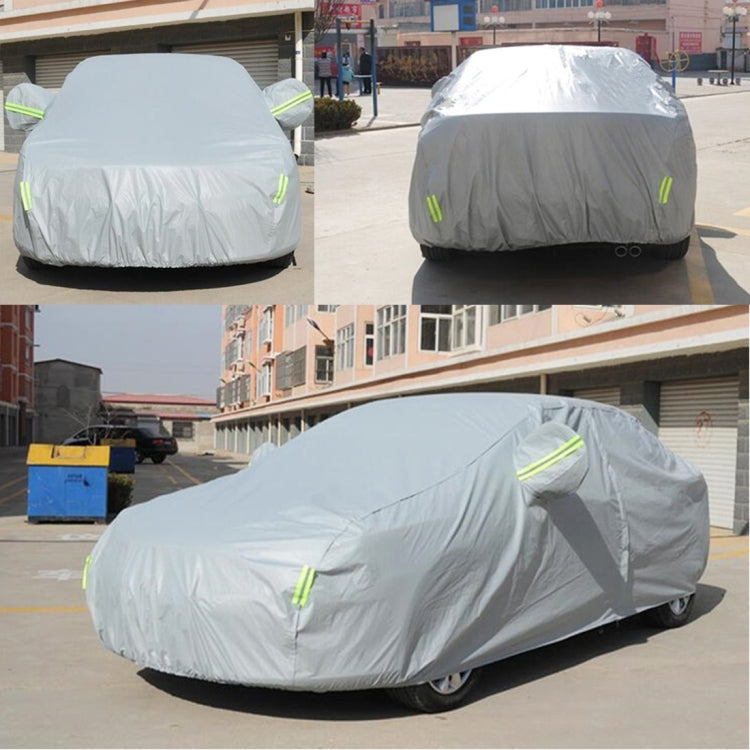 PEVA Anti-Dust Waterproof Sunproof Sedan Car Cover with Warning Strips, Fits Cars up to 5.1m(199 inch) in Length, 199inch (XXL)