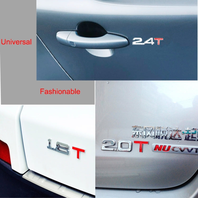 3D Universal Decal Chromed Metal Car Emblem Badge Sticker Car Trailer Gas Displacement Identification, Size: 8.5x2.5 cm, 2.8T, 3.0T, 1.6T, 1.8T, 2.0T, 2.5T