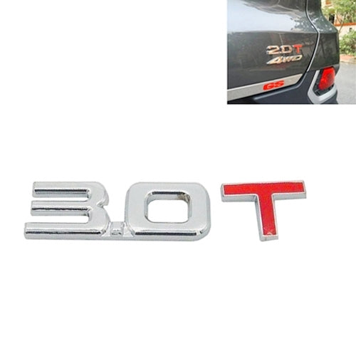 3D Universal Decal Chromed Metal Car Emblem Badge Sticker Car Trailer Gas Displacement Identification, Size: 8.5x2.5 cm, 2.8T, 3.0T, 1.6T, 1.8T, 2.0T, 2.5T
