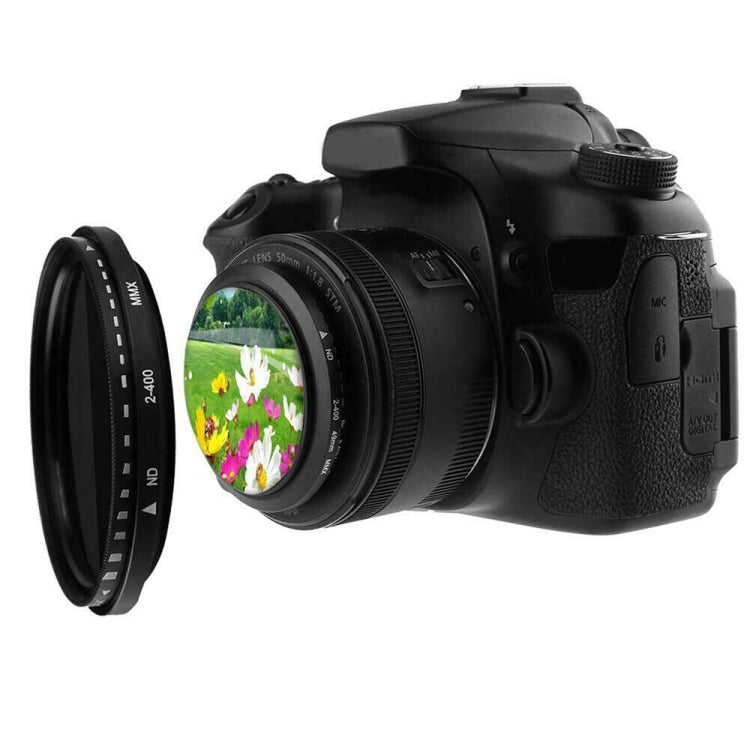 52mm ND Fader Neutral Density Adjustable Variable Filter ND 2 to ND 400 Filter, 52mm