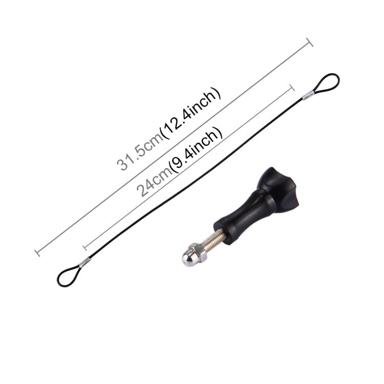 Stainless Steel Lanyard / Tether with Screw for GoPro HERO11 Black/HERO10 Black / HERO9 Black /HERO8 Black /7 /6/ 5 /5 Session /4 /3+ /3 /2 /1, Length: 31.5cm
