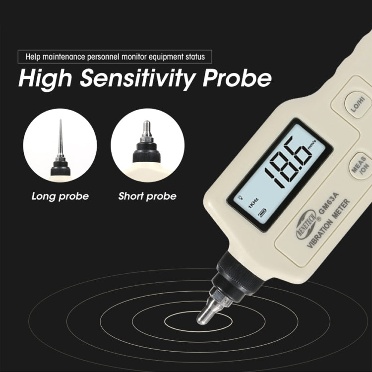 BENETECH GM63A Vibration Meter Digital Tester Vibrometer Analyzer Acceleration Velocity, BENETECH GM63A