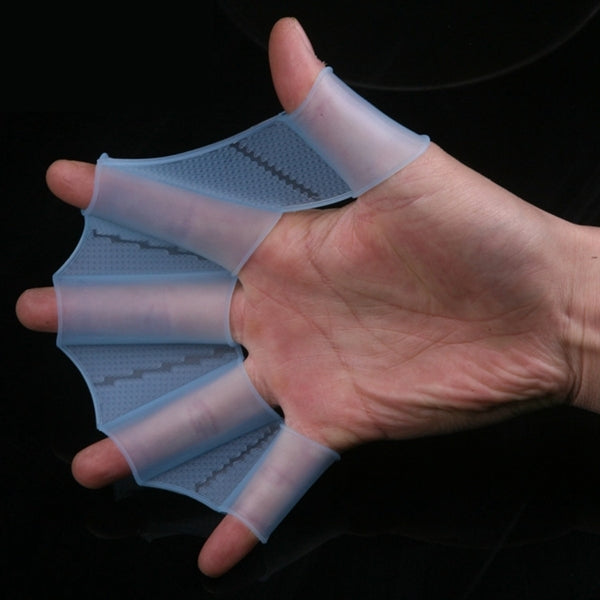 Silicone Swimming Web Fins Hand Flippers Training Gloves, L, Size: L Green, Size: L Blue