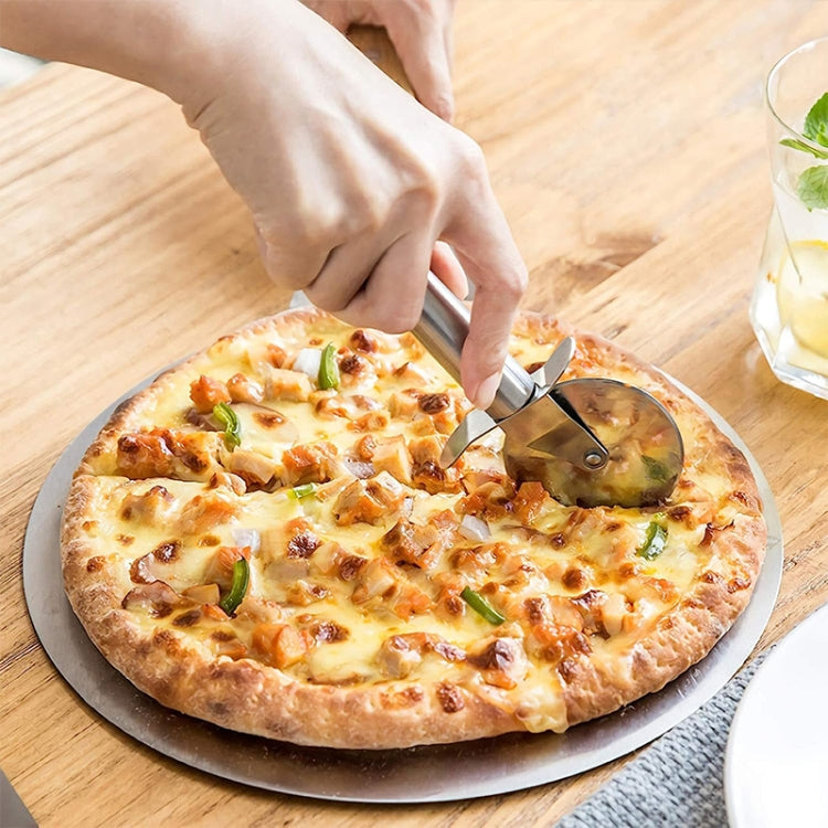 LsCook Stainless Steel Round Pizza Cutter Knife, Sigle Wheel