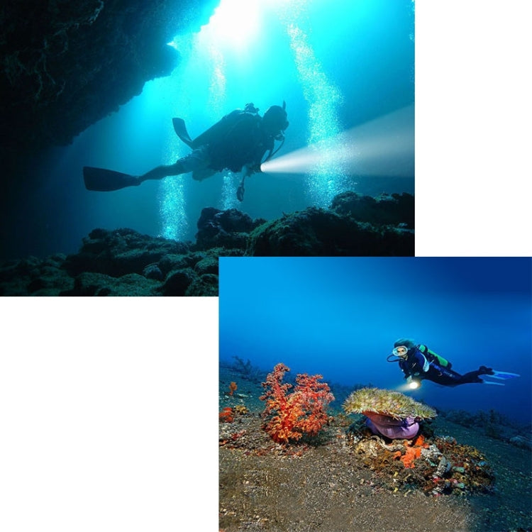 5 x LED White Light Diving Flashlight, 6800 LM, Diving Depth: 150m