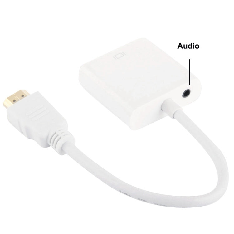 24cm Full HD 1080P HDMI to VGA + Audio Output Cable for Computer / DVD / Digital Set-top Box / Laptop / Mobile Phone / Media Player, Length: 24cm, Length: 24cm(White)