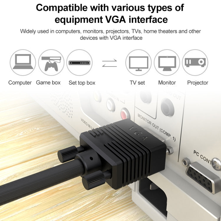 1.5m Normal Quality VGA 15Pin Male to VGA 15Pin Male Cable for CRT Monitor, 1.5m VGA