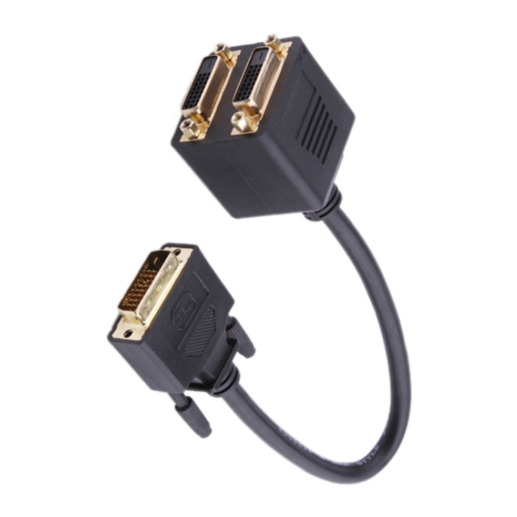 24+1 DVI Male to 2 DVI Female Cable Adapter, Length: 30cm, 2 DVI 24+1 Pin Female