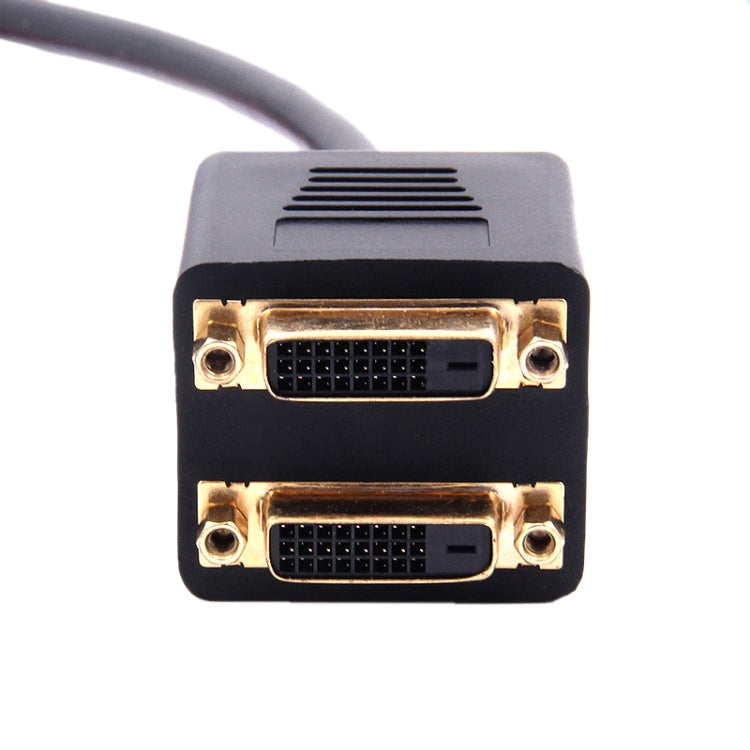 24+1 DVI Male to 2 DVI Female Cable Adapter, Length: 30cm, 2 DVI 24+1 Pin Female