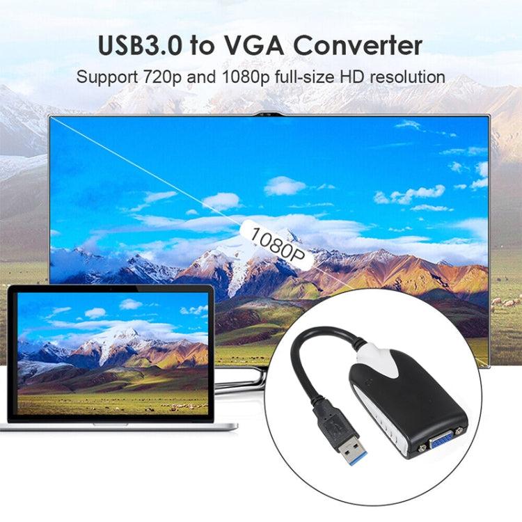 USB 3.0 to VGA Display Adapter, Resolution: 1920 x 1080, USB 3.0 (Resolution: 1920 x 1080)