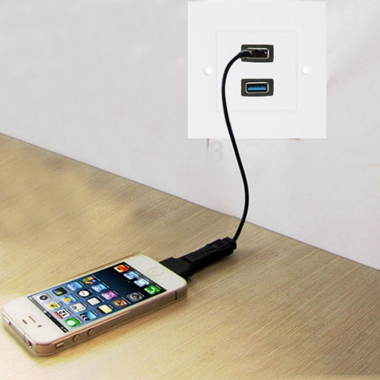 Dual USB 3.0 Female Plugs Home Wall Charger Plate Wall Plate Panel, 2 Ports USB 3.0