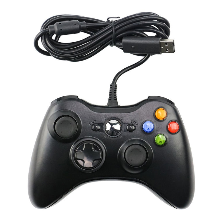 USB 2.0 Wired Controller Gamepad for XBOX 360, Plug and Play, Cable Length: 2.5m, For XBOX 360, For XBOX 360 (Black)