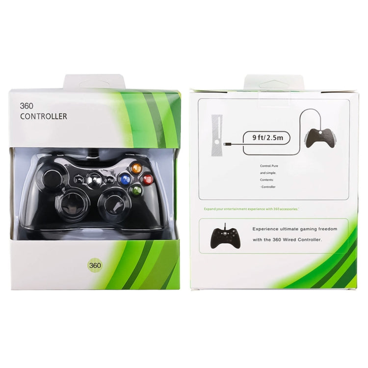 USB 2.0 Wired Controller Gamepad for XBOX 360, Plug and Play, Cable Length: 2.5m, For XBOX 360, For XBOX 360 (Black)