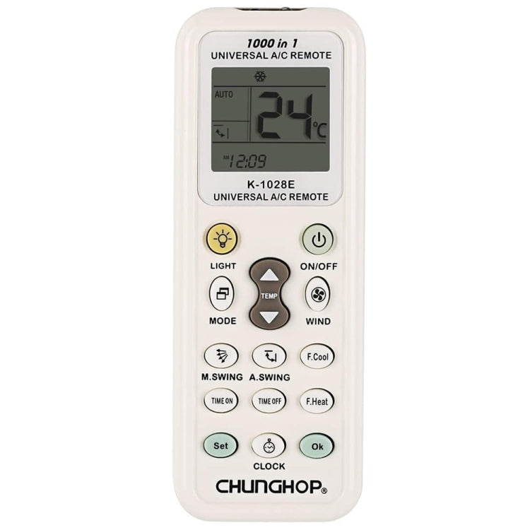 Chunghop K-1028E 1000 in 1 Universal A/C Remote Controller with Flashlight, K-1028E with Flashlight