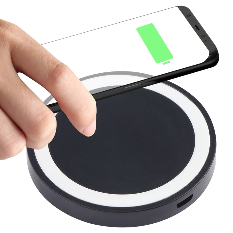 Universal QI Standard Round Wireless Charging Pad (White + Red), White, Black + White, Black + Orange, White + Black, Black + Blue, Black + Red, Grey+Black, White + Red