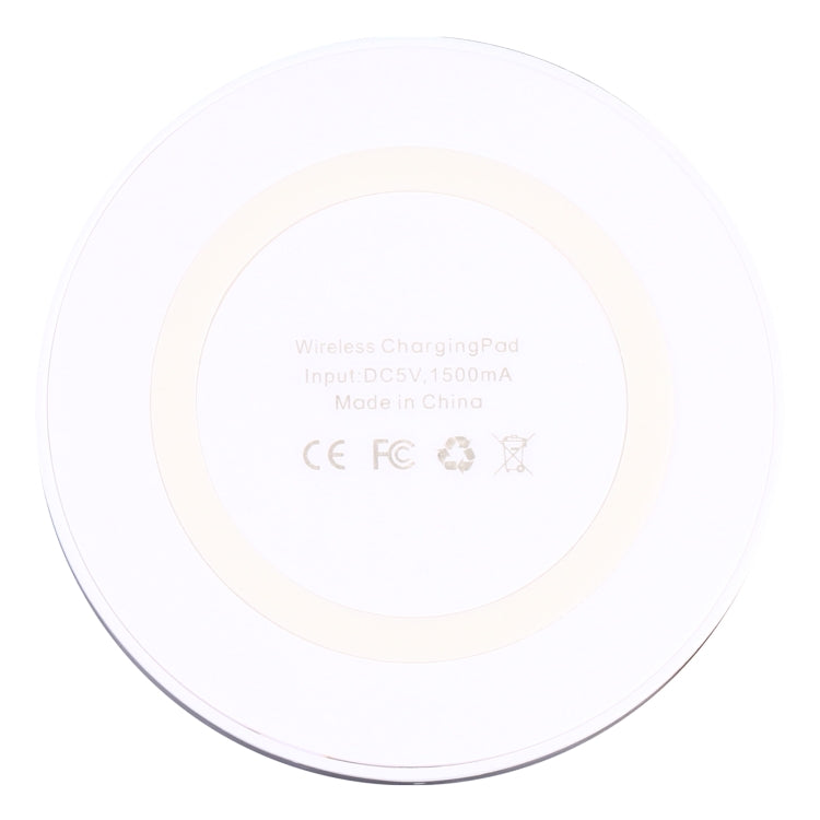 Universal QI Standard Round Wireless Charging Pad (White + Red), White, Black + White, Black + Orange, White + Black, Black + Blue, Black + Red, Grey+Black, White + Red