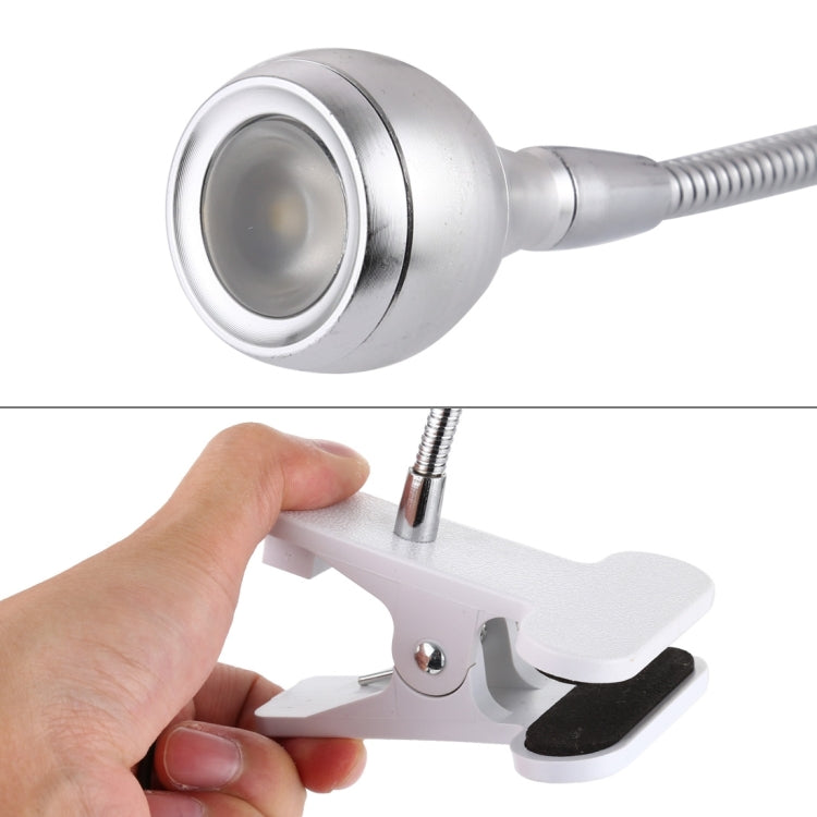 3W 360 Degree Rotation USB Metal Flexible Neck LED Light with Switch & Clip (Warm White Light Silver), S-UL-3119, S-UL-3119A, S-UL-3119B, S-UL-3119S