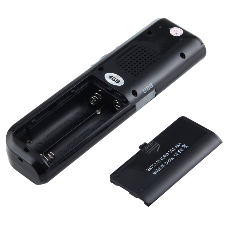 4GB Digital Voice Recorder Dictaphone MP3 Player, Support Telephone Recording, VOX Function(Black)