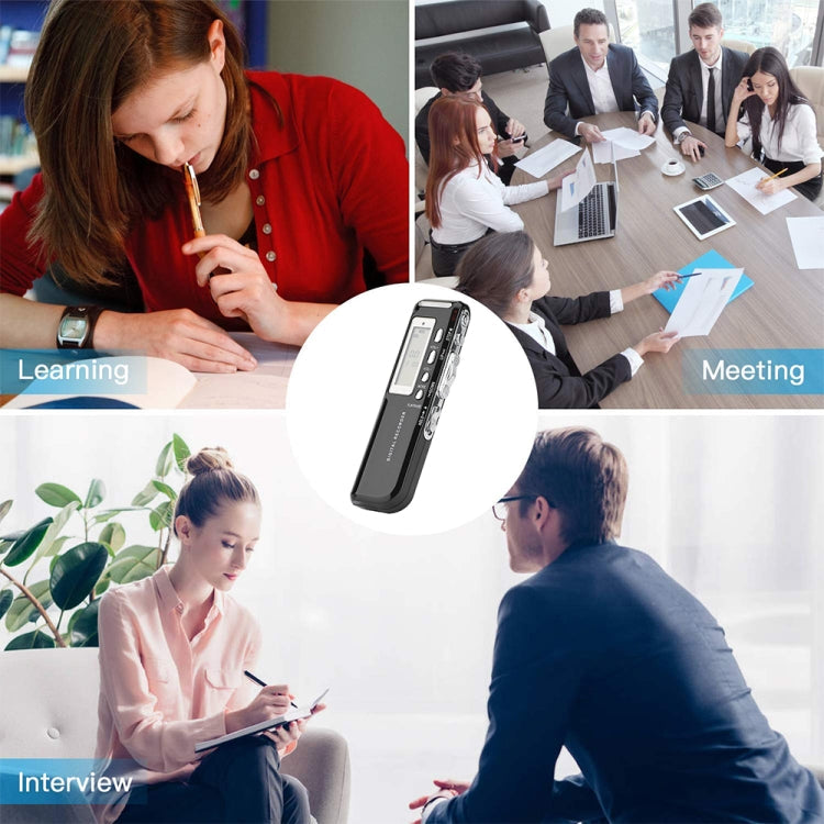 4GB Digital Voice Recorder Dictaphone MP3 Player, Support Telephone Recording, VOX Function(Black)
