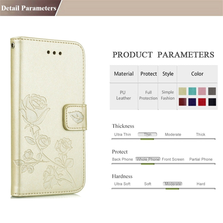 For Galaxy J3 (2017) / J330 (EU Version) Roses Pressed Flower Pattern Horizontal Flip Leather Case with Holder & Card Slots & Wallet, For Samsung Galaxy J3 (2017) / J330 (EU Version)