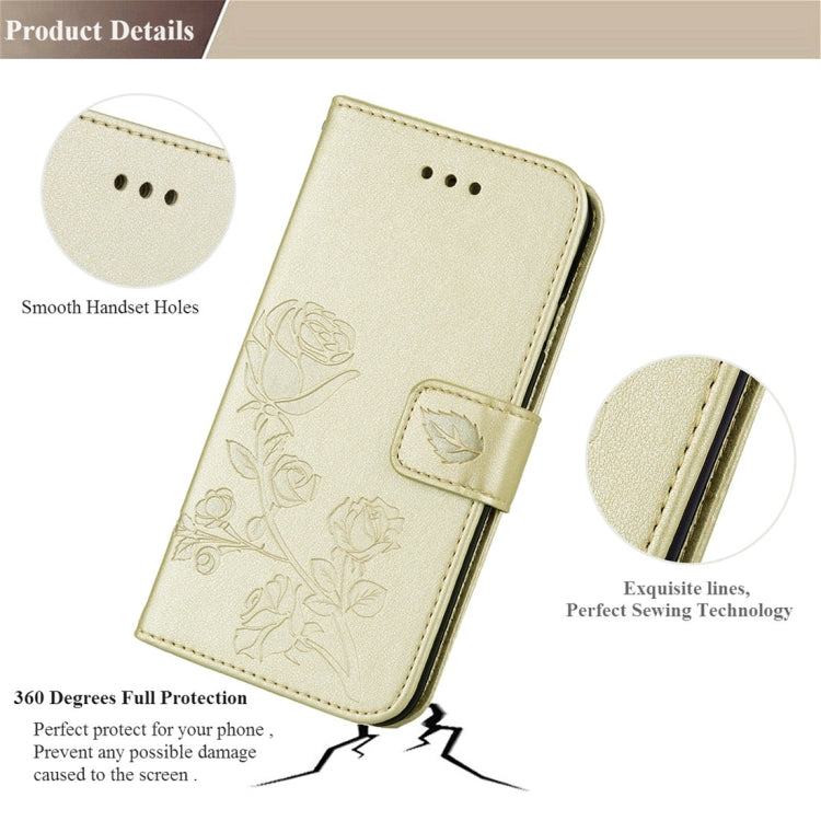 For Galaxy J3 (2017) / J330 (EU Version) Roses Pressed Flower Pattern Horizontal Flip Leather Case with Holder & Card Slots & Wallet, For Samsung Galaxy J3 (2017) / J330 (EU Version)