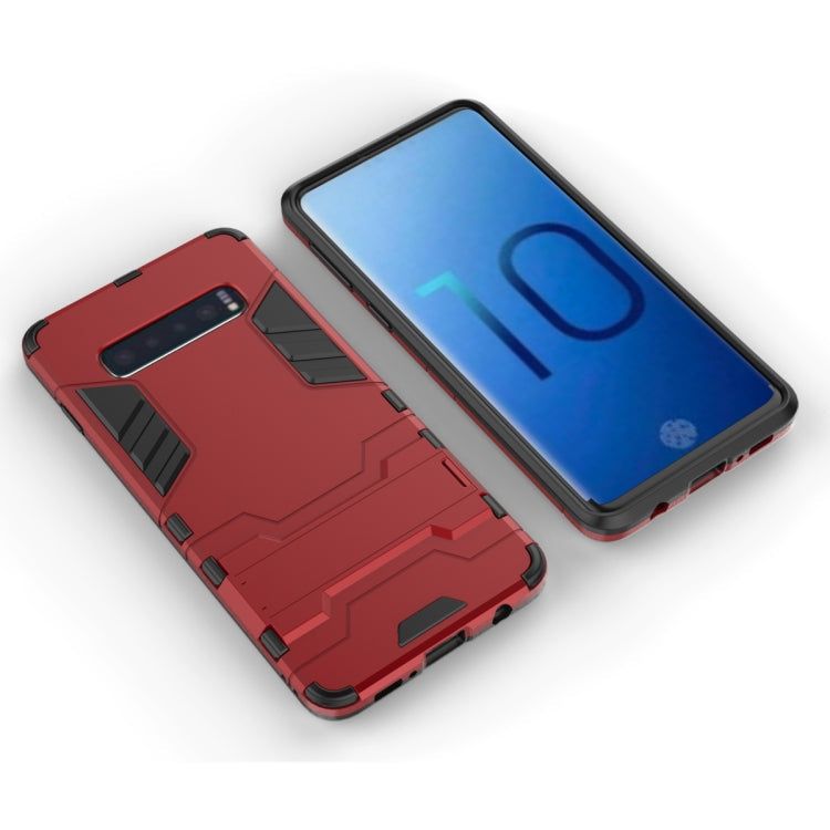 Shockproof PC + TPU Case for Galaxy S10, with Holder, For Samsung Galaxy S10