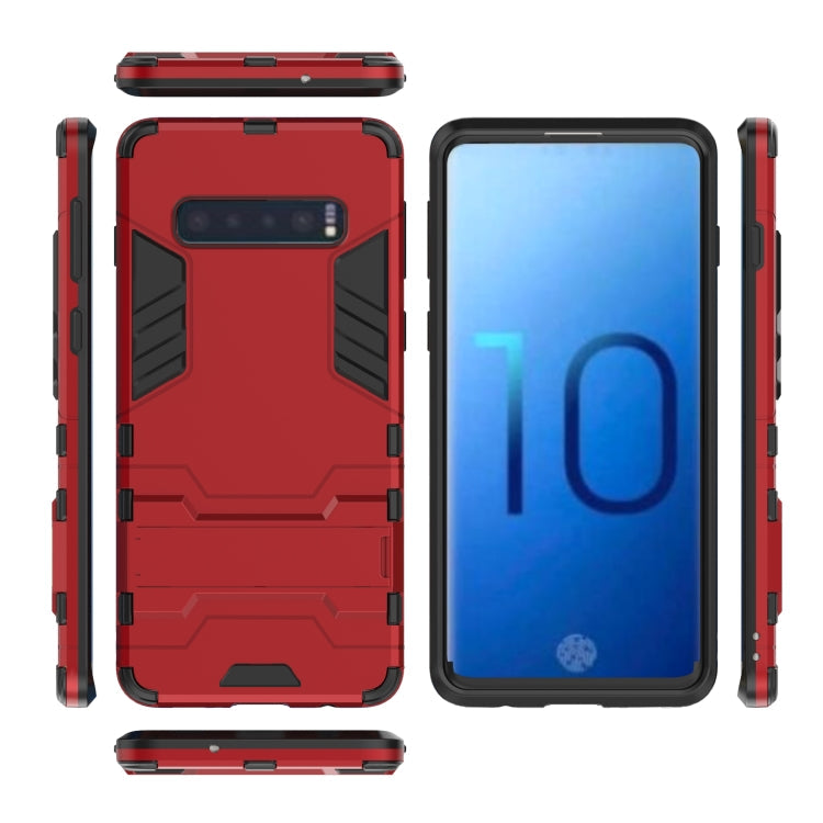 Shockproof PC + TPU Case for Galaxy S10, with Holder, For Samsung Galaxy S10
