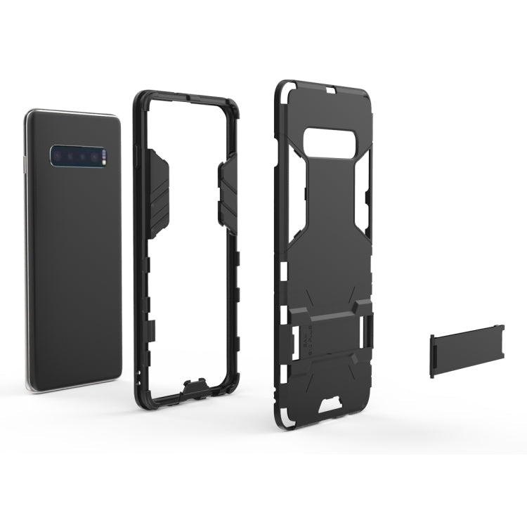 Shockproof PC + TPU Case for Galaxy S10+, with Holder, For Samsung Galaxy S10+