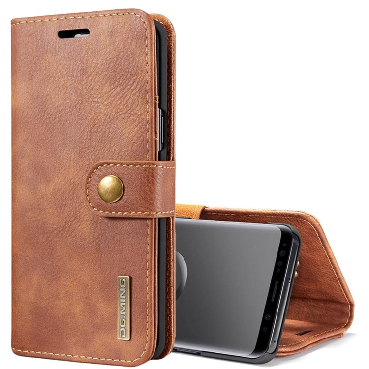 DG.MING for Galaxy S9 Crazy Horse Texture Horizontal Flip Detachable Magnetic Protective Case with Holder & Card Slots & Wallet, Galaxy S9
