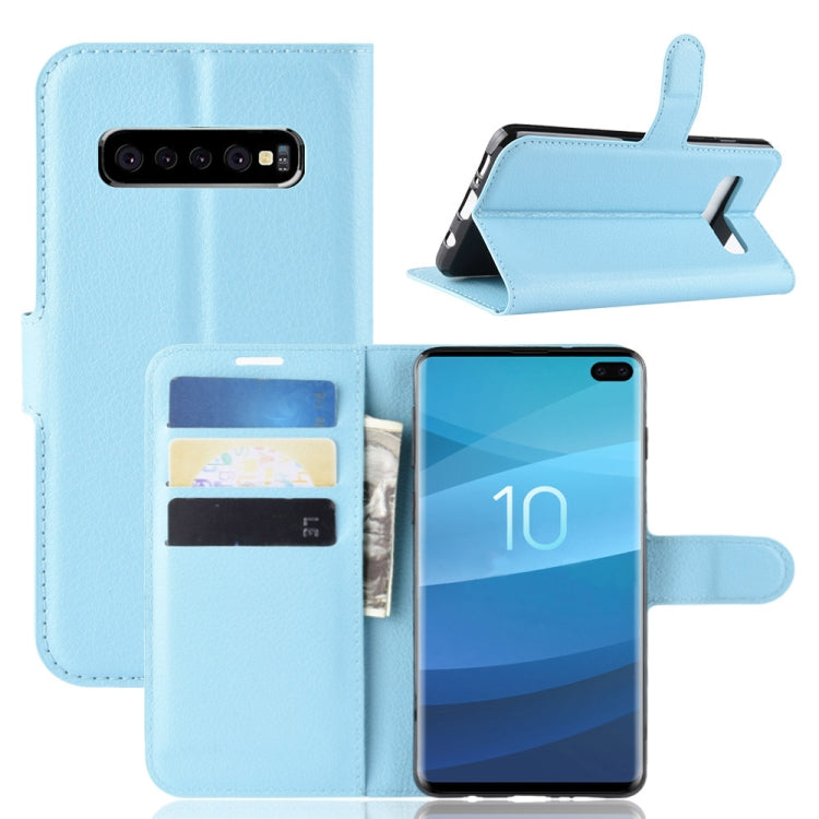 Litchi Texture Horizontal Flip Leather Case for Galaxy S10 6.1, with Wallet & Holder & Card Slots, Galaxy S10, For Galaxy S10
