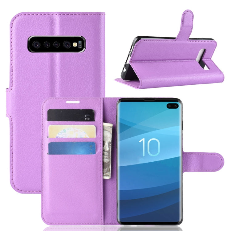 Litchi Texture Horizontal Flip Leather Case for Galaxy S10 6.1, with Wallet & Holder & Card Slots, Galaxy S10, For Galaxy S10