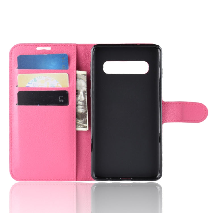 Litchi Texture Horizontal Flip Leather Case for Galaxy S10 6.1, with Wallet & Holder & Card Slots, Galaxy S10, For Galaxy S10