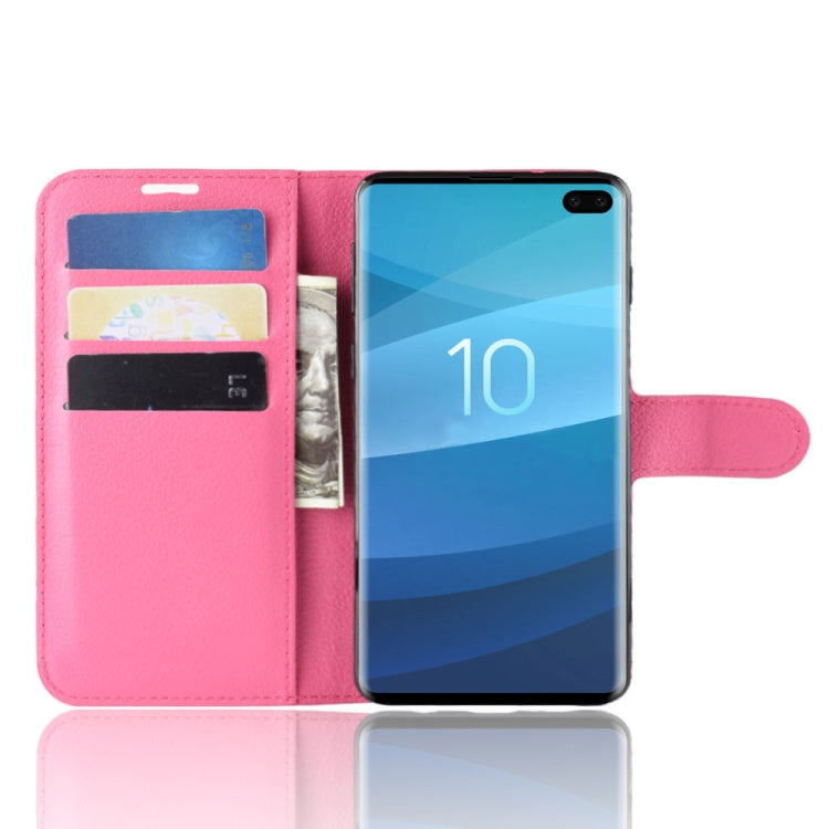 Litchi Texture Horizontal Flip Leather Case for Galaxy S10 6.1, with Wallet & Holder & Card Slots, Galaxy S10, For Galaxy S10