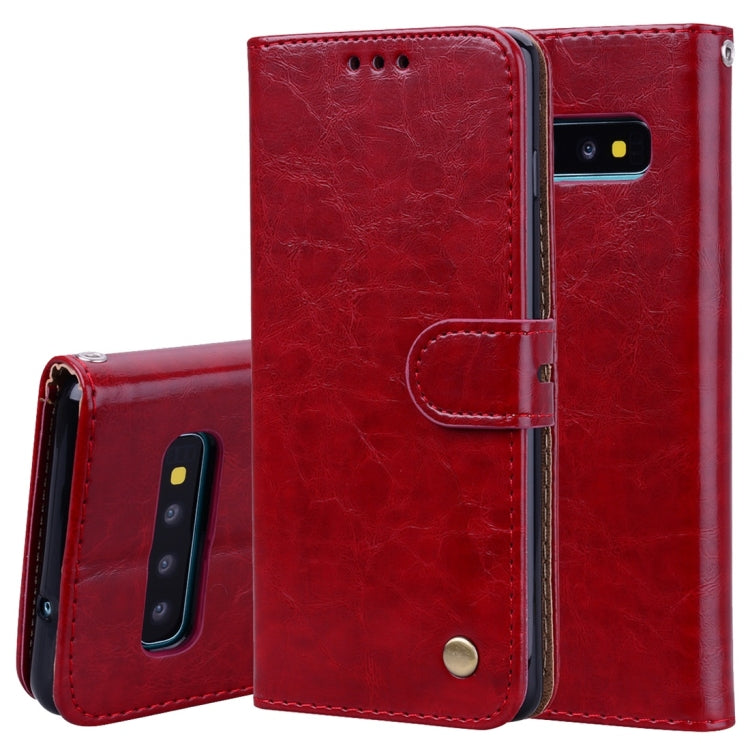 Business Style Oil Wax Texture Horizontal Flip Leather Case for Galaxy S10, with Holder & Card Slots & Wallet, For Galaxy S10
