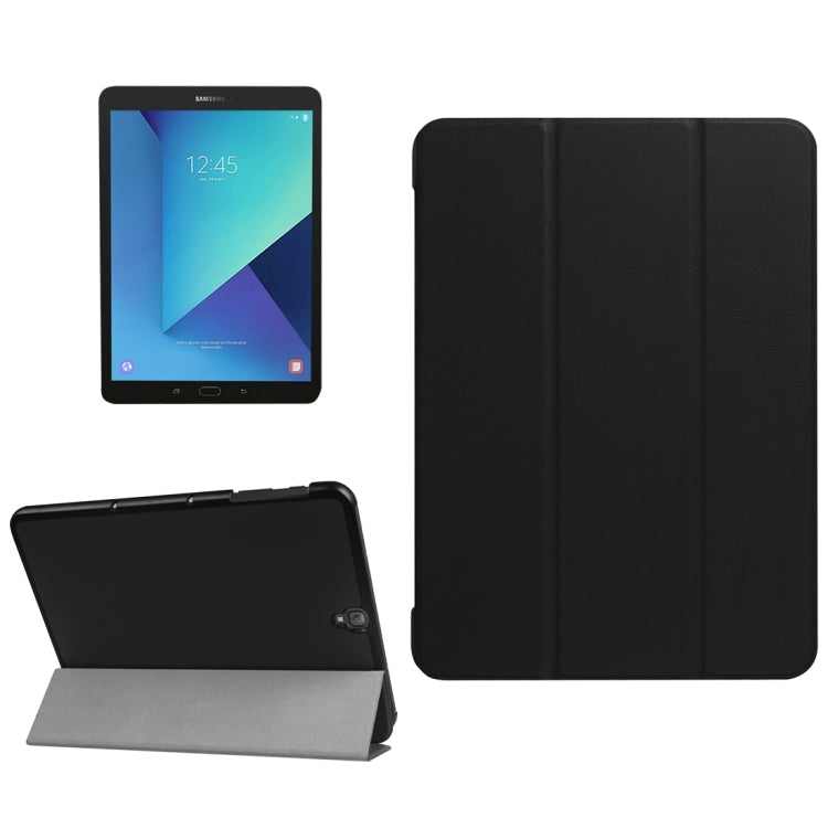For Galaxy Tab S3 9.7 inch T820 / T825 Custer Texture Horizontal Flip Leather Case with 3-folding Holder, For Galaxy Tab S3 9.7