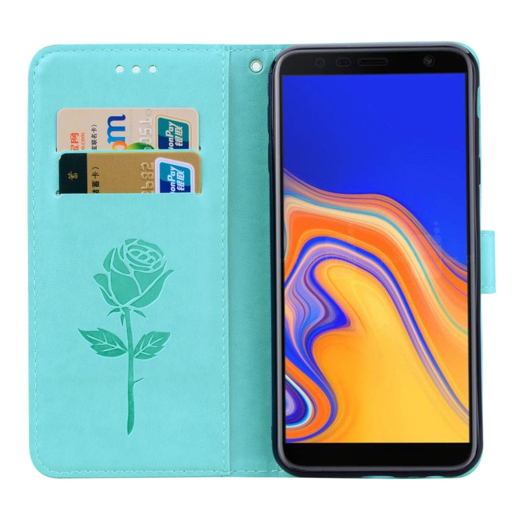 Rose Embossed Horizontal Flip PU Leather Case for Samsung Galaxy J4 Plus, with Holder & Card Slots & Wallet, For Samsung Galaxy J4 Plus