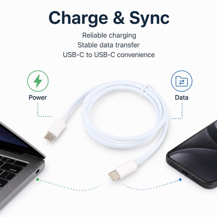 100W iPhone 16/15/17 Pro Max/iPad Type-C Male to Type-C Male Fast Charging Data Cable ,  also compatible with Xiaomi , Google , Honor and other devices, Length: 1m
