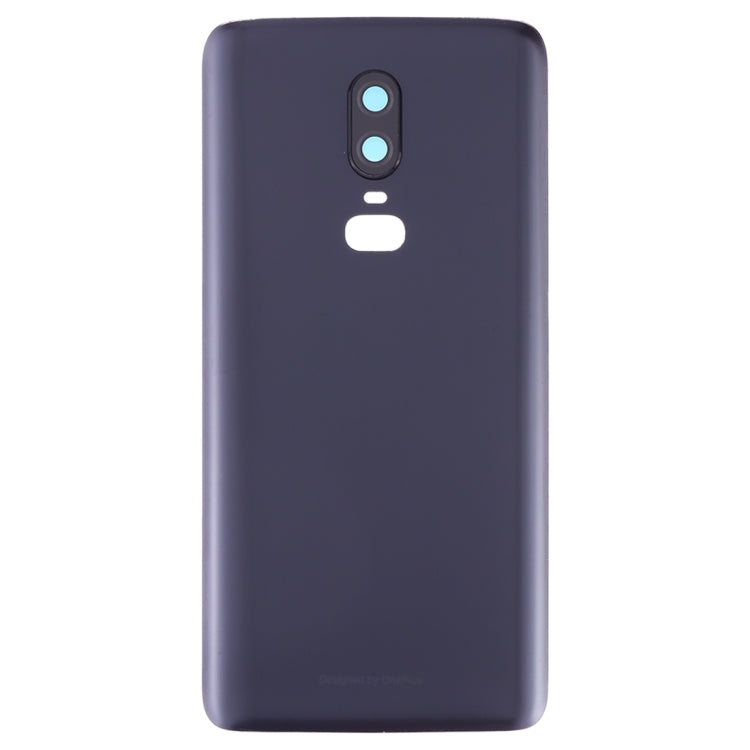 For OnePlus 6 Frosted Battery Back Cover with Camera Lens Frame, For OnePlus 6 (Frosted Black)