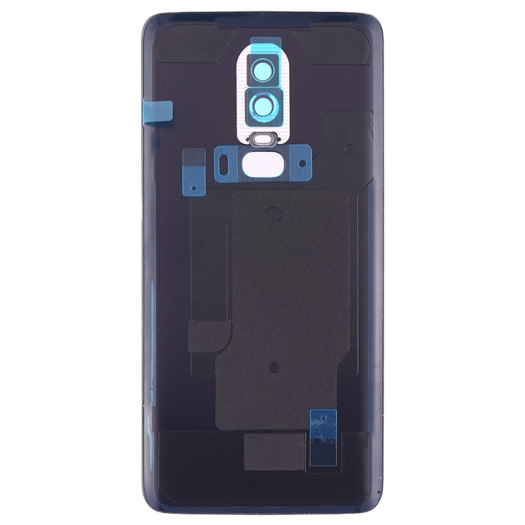 For OnePlus 6 Frosted Battery Back Cover with Camera Lens Frame, For OnePlus 6 (Frosted Black)