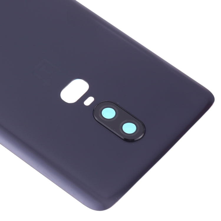 For OnePlus 6 Frosted Battery Back Cover with Camera Lens Frame, For OnePlus 6 (Frosted Black)