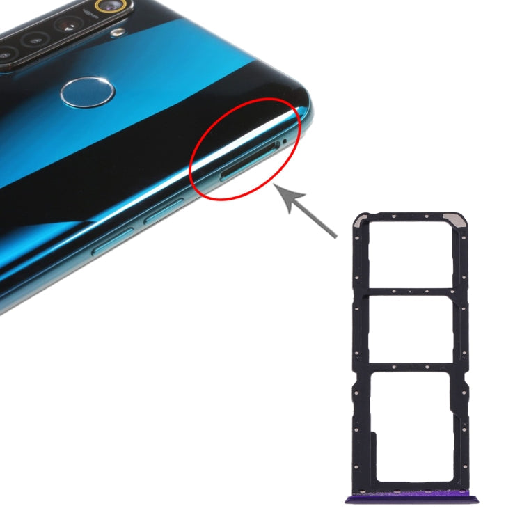 For OPPO Realme 5 Pro / Q SIM Card Tray + SIM Card Tray + Micro SD Card Tray, For OPPO Realme 5 Pro / Q