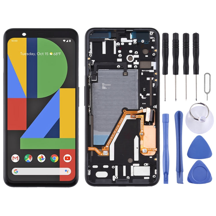 Original LCD Screen and Digitizer Full Assembly with Frame for Google Pixel 4XL, For Google Pixel 4XL(with Frame)
